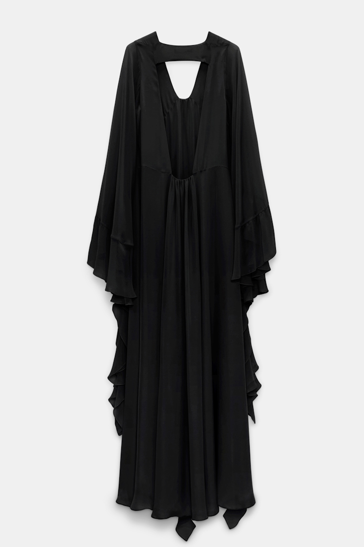 Dorothee Schumacher Silk georgette festival maxi dress pure black