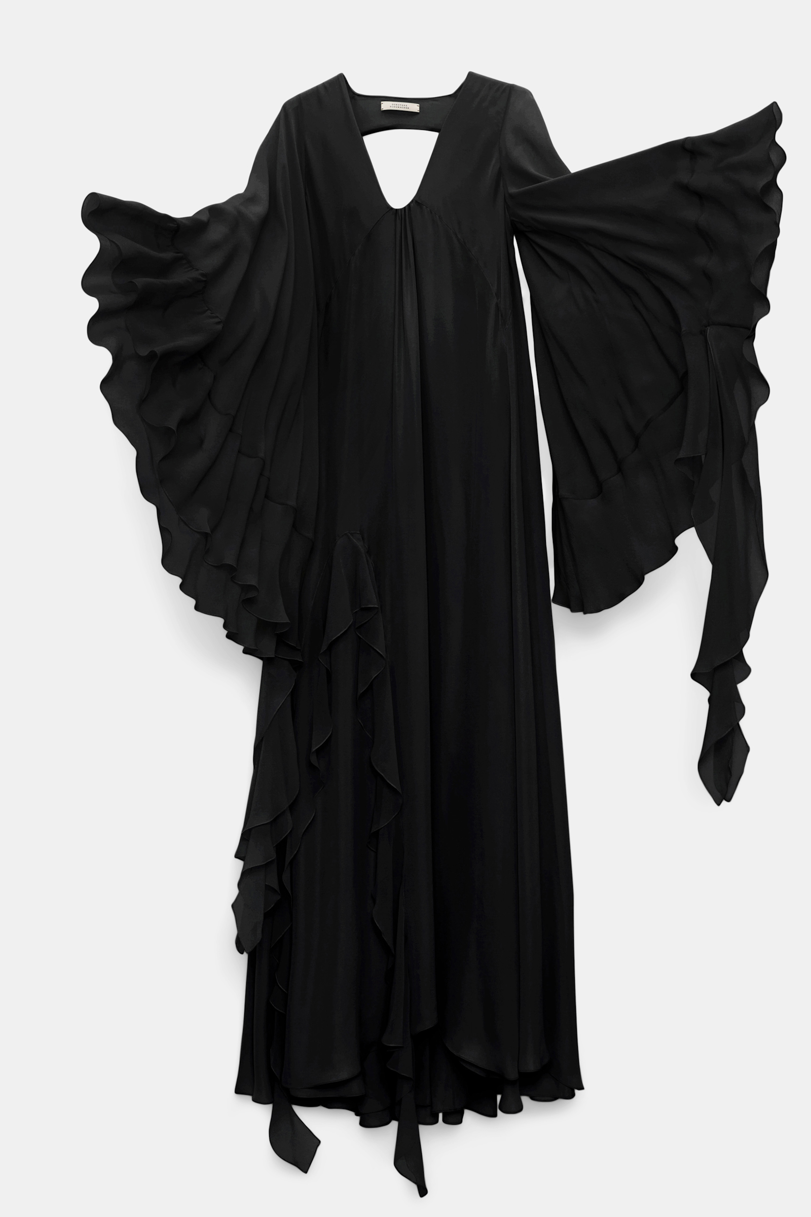 Dorothee Schumacher Silk georgette festival maxi dress pure black