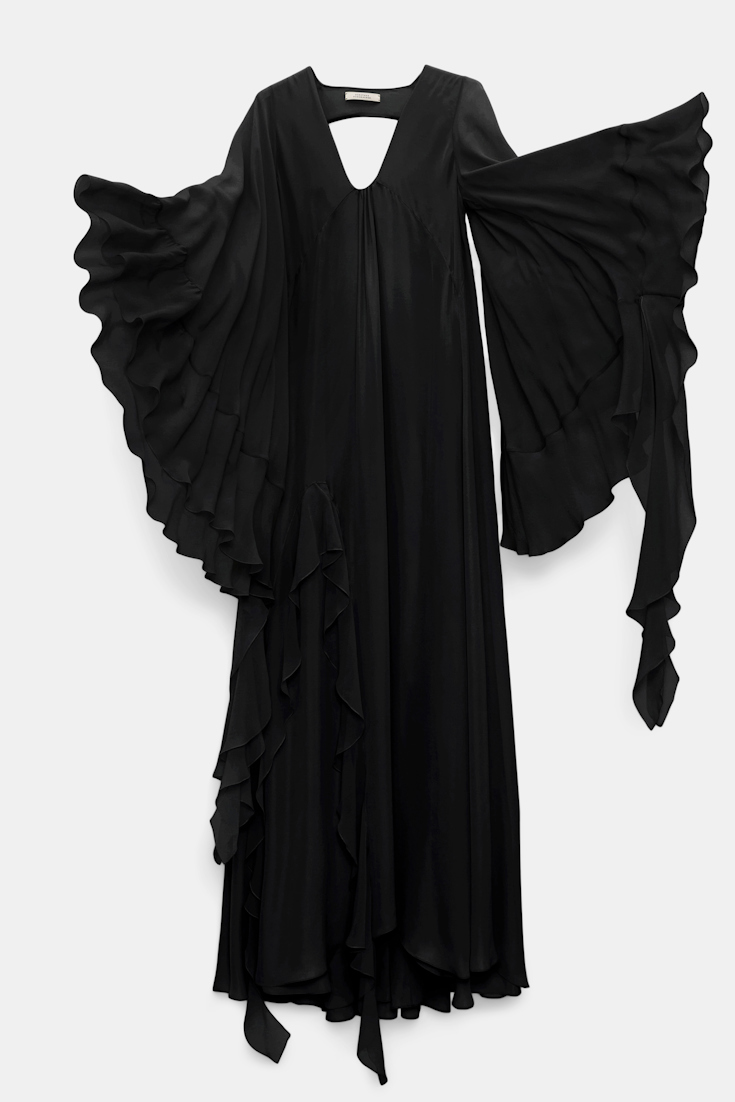 Dorothee Schumacher Silk georgette festival maxi dress pure black