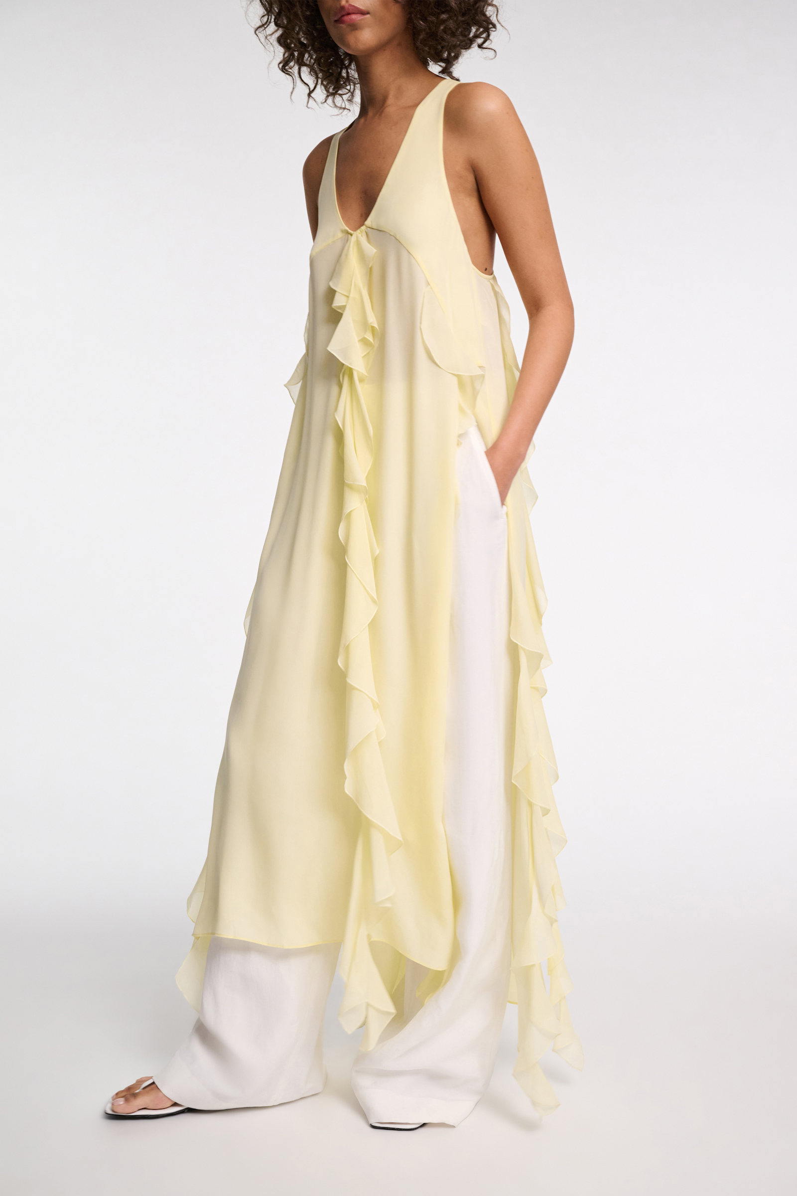 Dorothee Schumacher Silk georgette festival top light lemon