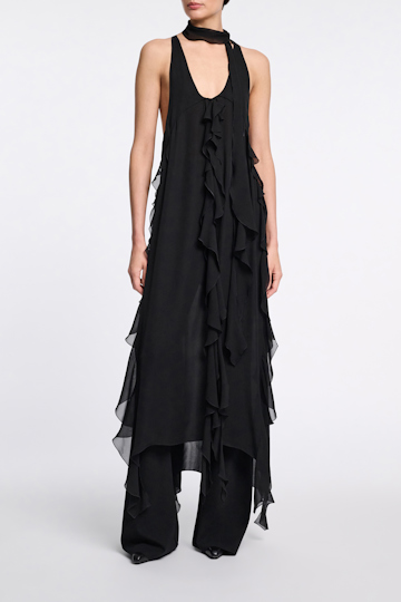 Dorothee Schumacher Silk georgette festival top pure black