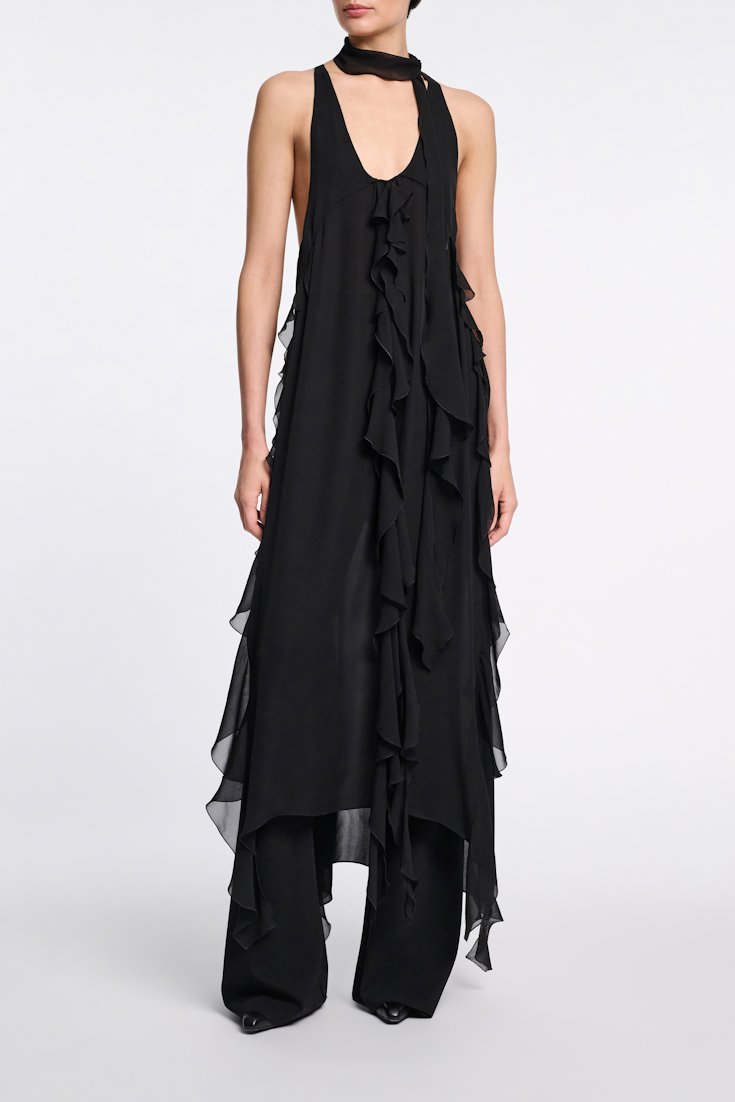 Dorothee Schumacher Silk georgette festival top pure black