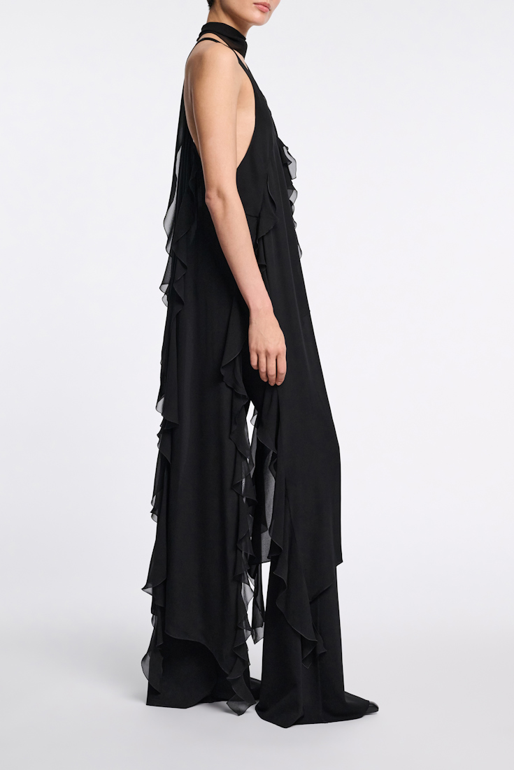 Dorothee Schumacher Silk georgette festival top pure black