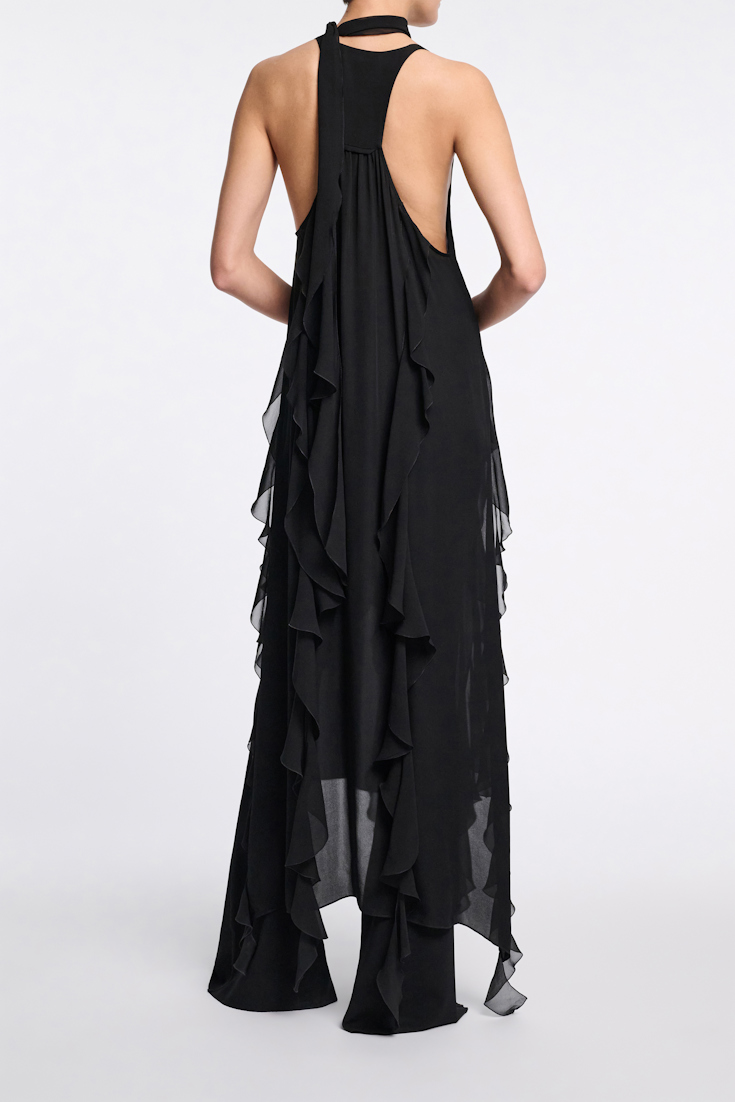 Dorothee Schumacher Silk georgette festival top pure black