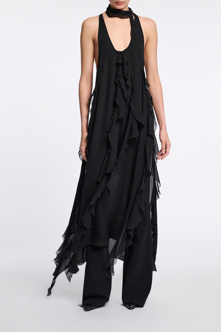 Dorothee Schumacher Silk georgette festival top pure black