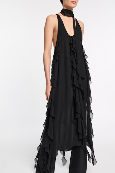 Dorothee Schumacher Silk georgette festival top pure black
