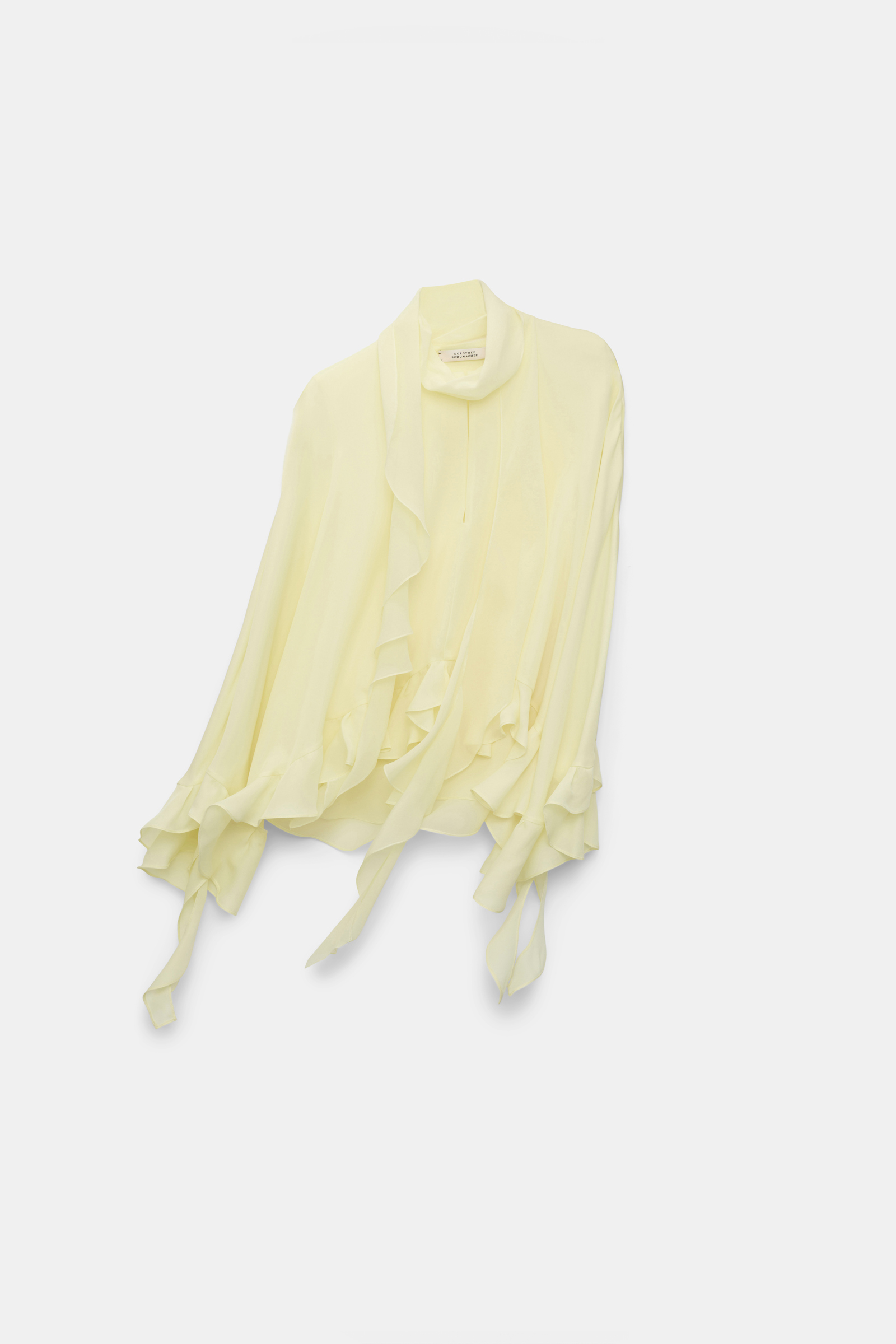 Dorothee Schumacher Silk georgette cape-blouse light lemon