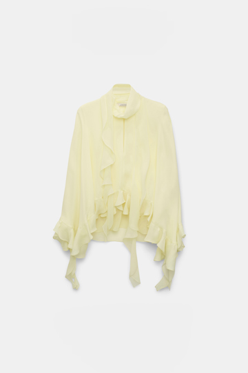 Dorothee Schumacher Cape Bluse mit abnehmbarem Schal-Detail light lemon
