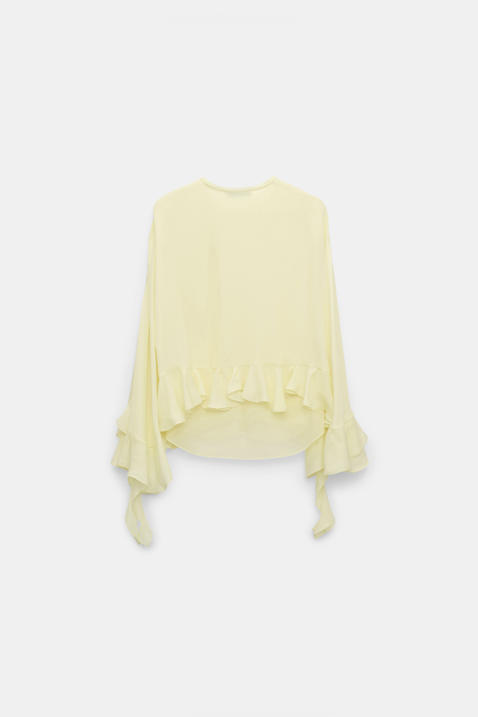 Dorothee Schumacher Silk georgette cape-blouse light lemon