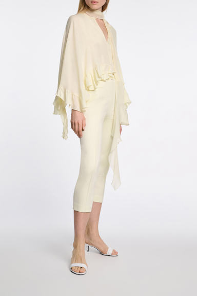 Dorothee Schumacher Cape Bluse mit abnehmbarem Schal-Detail light lemon