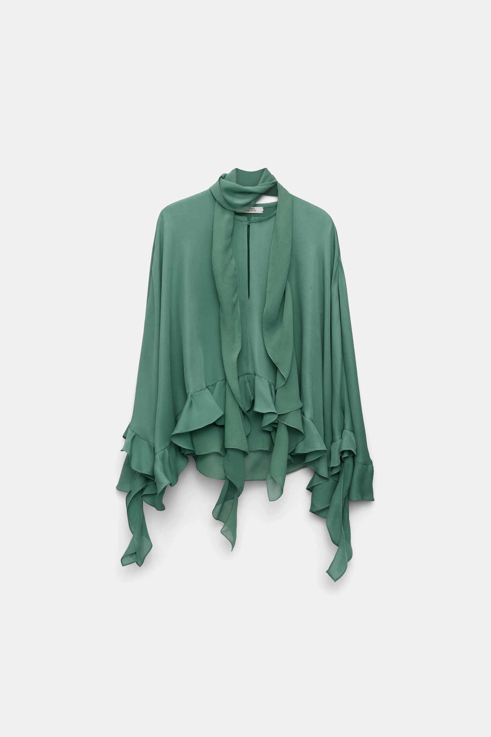 Dorothee Schumacher Cape Bluse mit abnehmbarem Schal-Detail jade