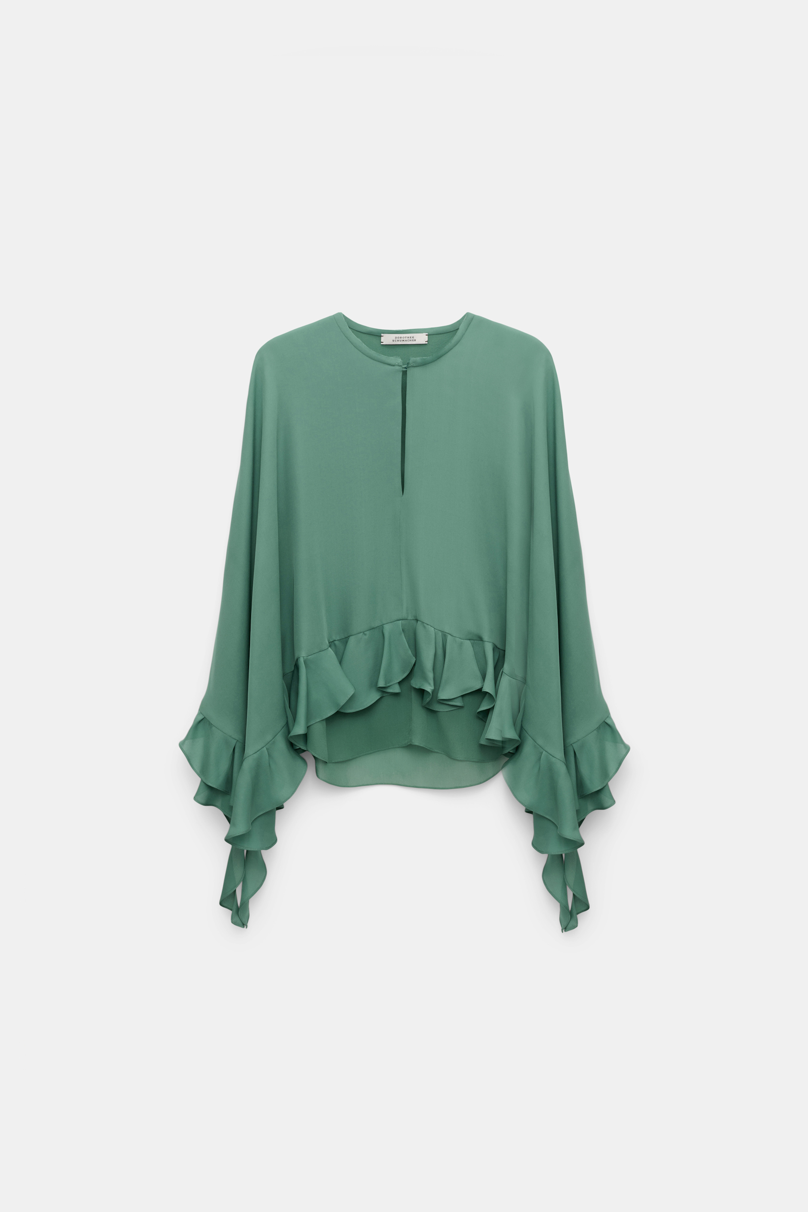Dorothee Schumacher Cape Bluse mit abnehmbarem Schal-Detail jade