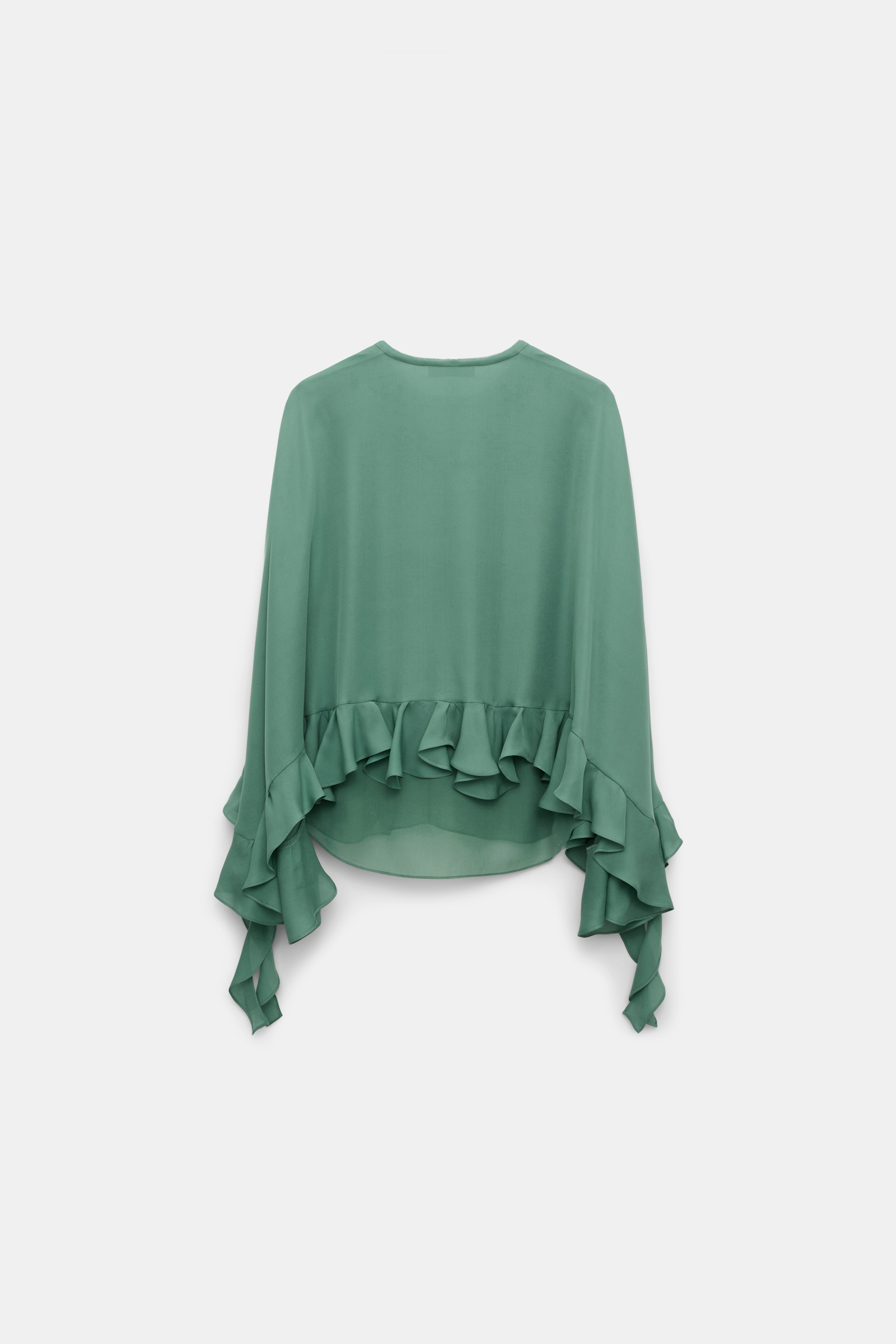 Dorothee Schumacher Cape Bluse mit abnehmbarem Schal-Detail jade