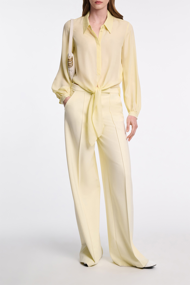 Dorothee Schumacher Silk georgette tie blouse light lemon