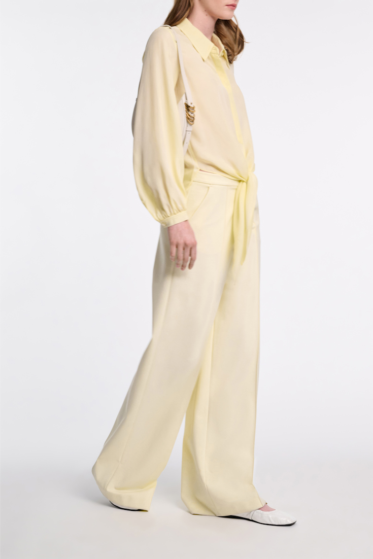 Dorothee Schumacher Silk georgette tie blouse light lemon