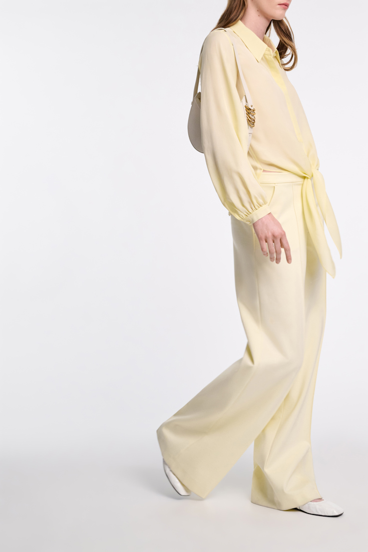 Dorothee Schumacher Silk georgette tie blouse light lemon