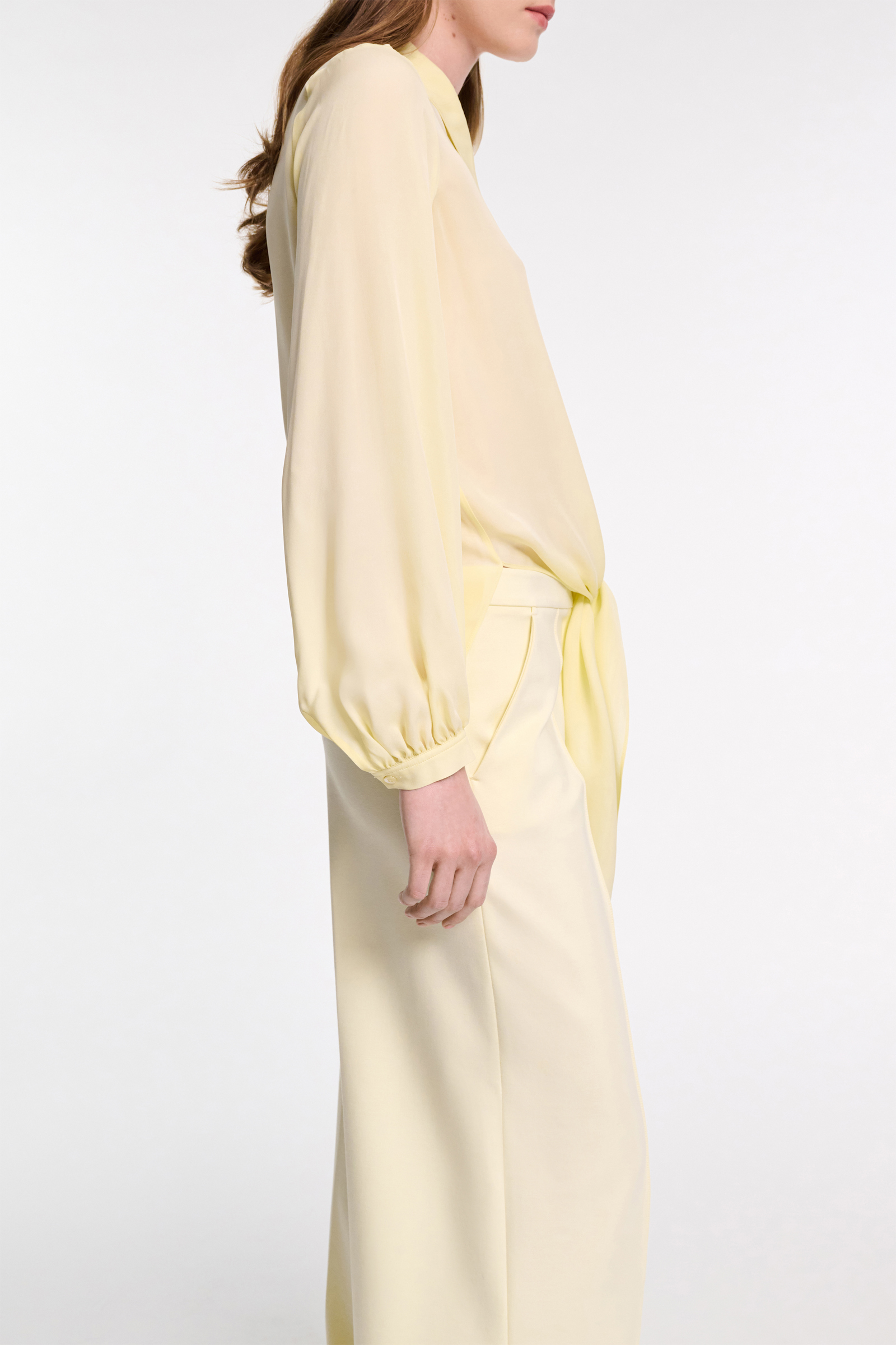 Dorothee Schumacher Silk georgette tie blouse light lemon