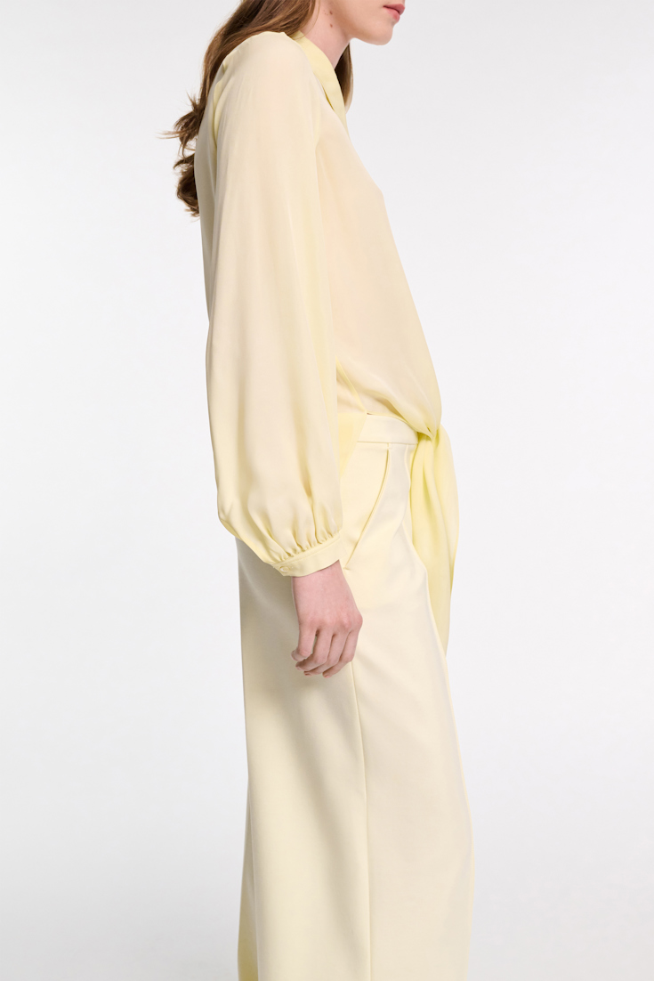 Dorothee Schumacher Silk georgette tie blouse light lemon