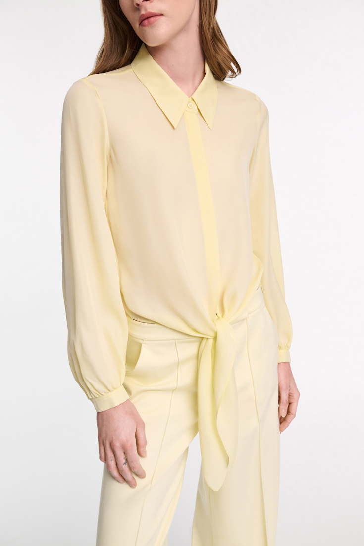 Dorothee Schumacher Silk georgette tie blouse light lemon
