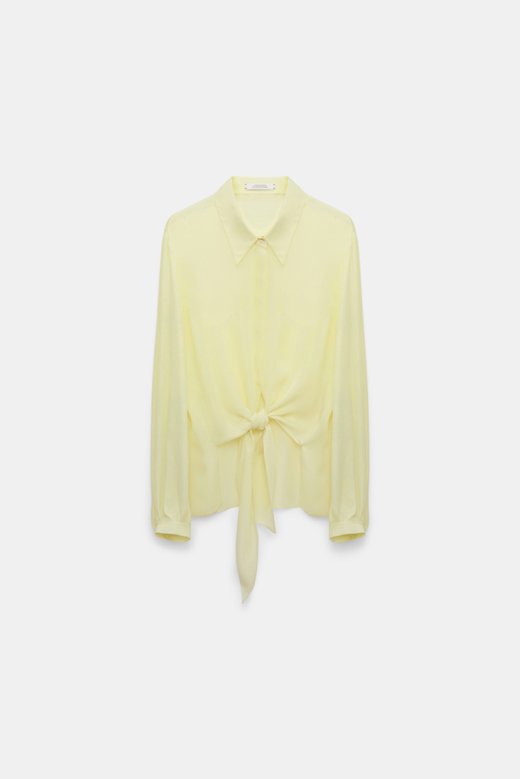 Dorothee Schumacher Silk georgette tie blouse light lemon