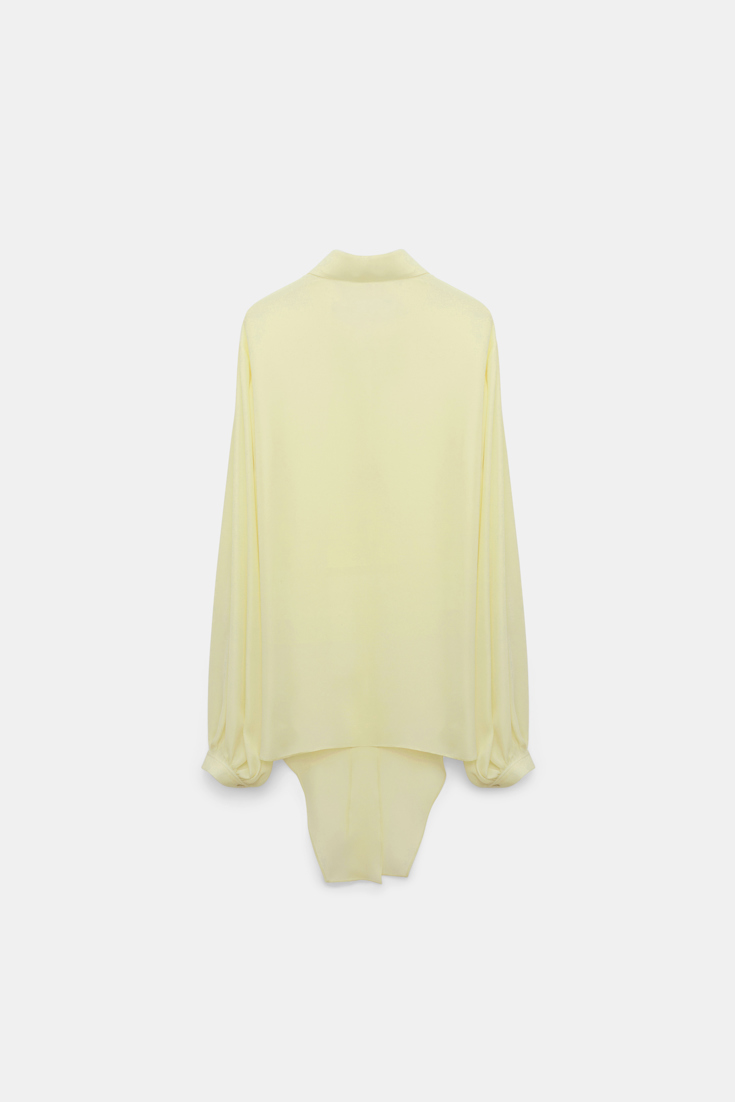 Dorothee Schumacher Silk georgette tie blouse light lemon