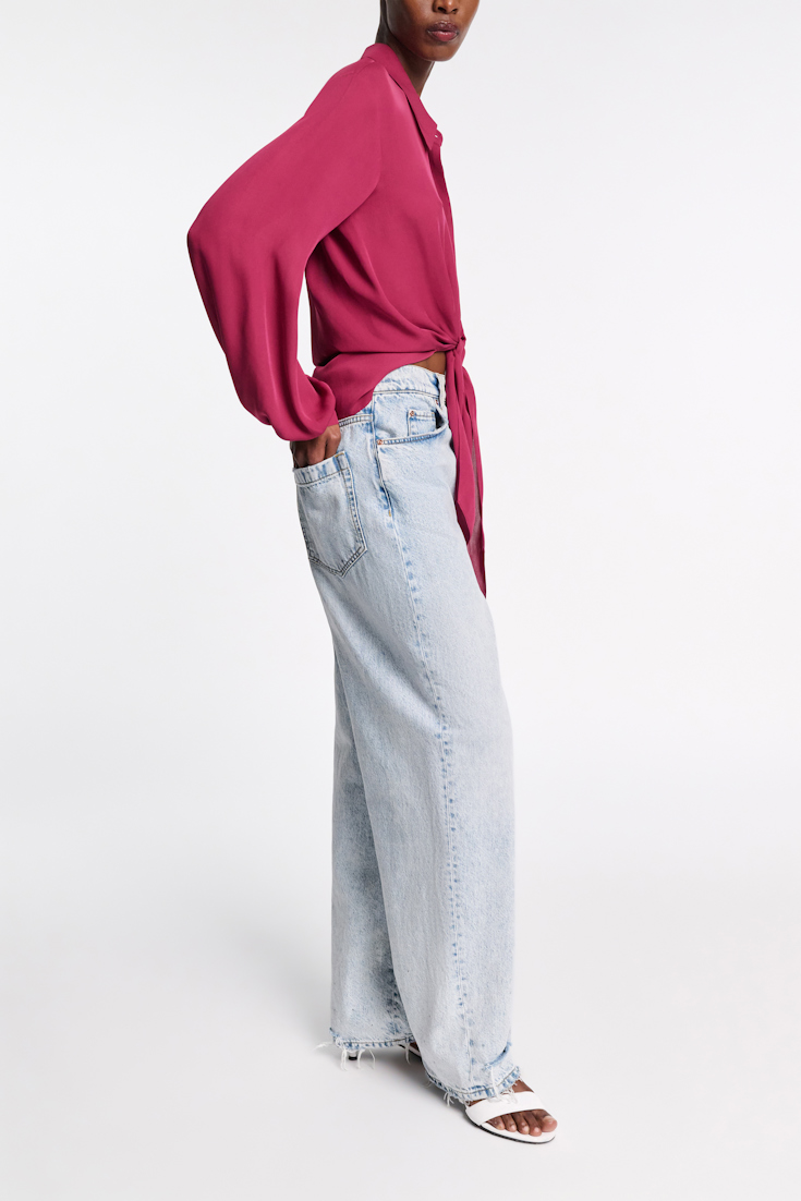 Dorothee Schumacher Silk georgette tie blouse berry