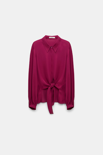 Dorothee Schumacher Silk georgette tie blouse berry