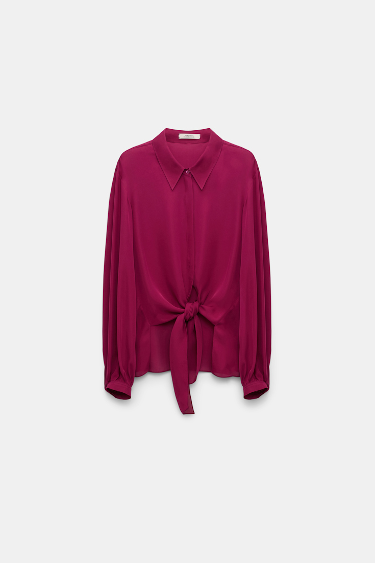 Dorothee Schumacher Silk georgette tie blouse berry