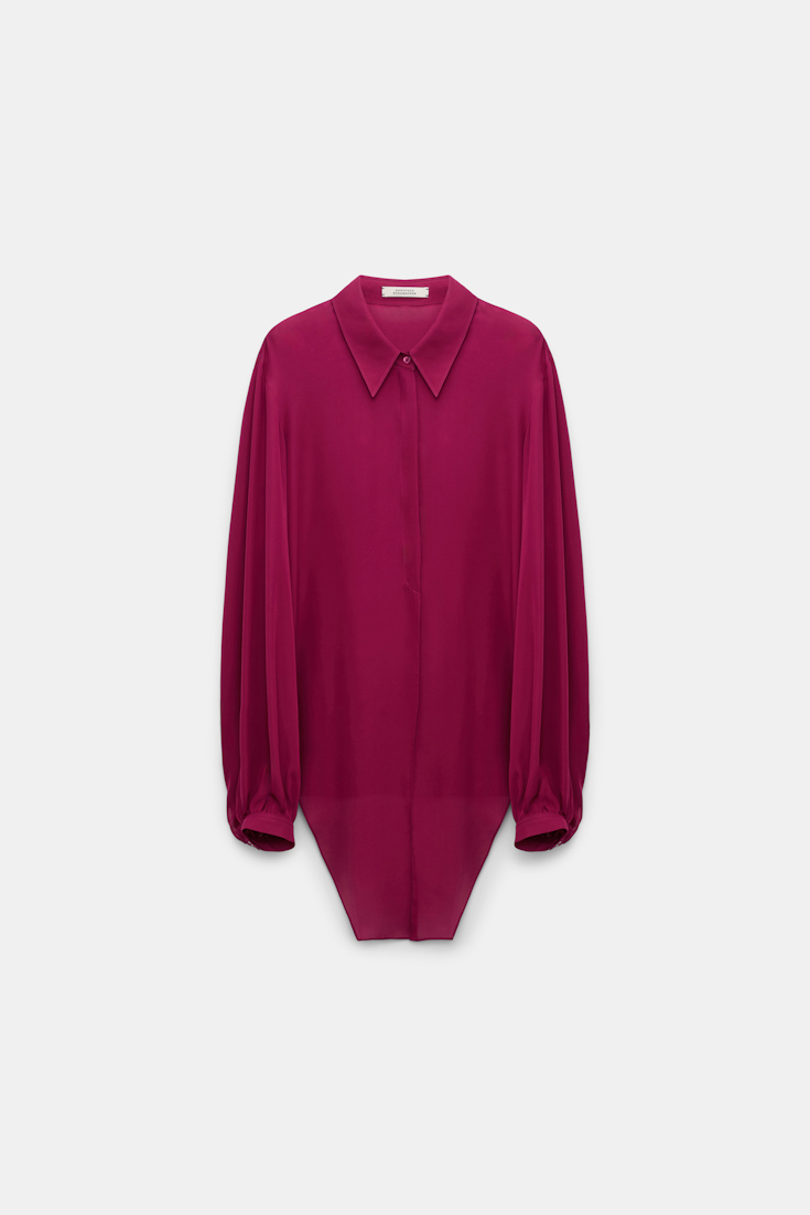 Dorothee Schumacher Silk georgette tie blouse berry