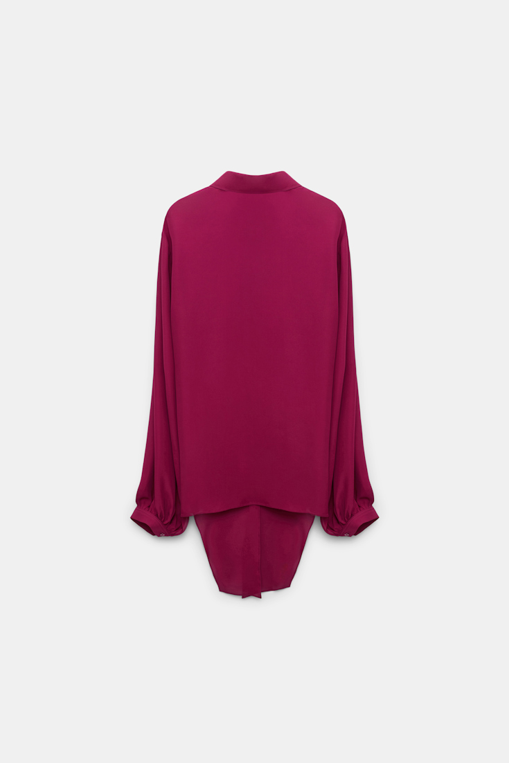 Dorothee Schumacher Silk georgette tie blouse berry