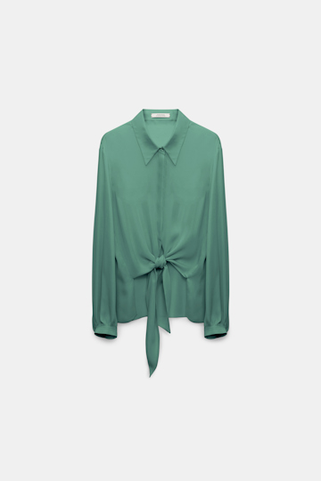 Dorothee Schumacher Silk georgette tie blouse jade