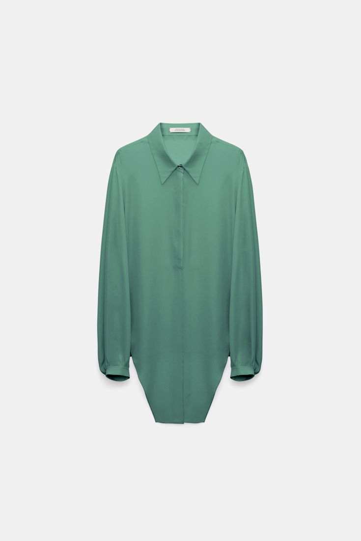 Dorothee Schumacher Bindebluse aus Seiden-Double-Georgette jade