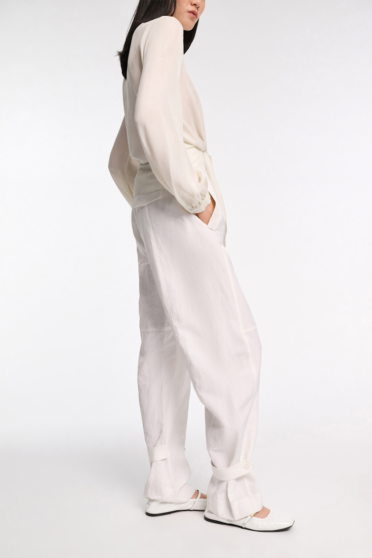 Dorothee Schumacher Silk georgette tie blouse shadow white
