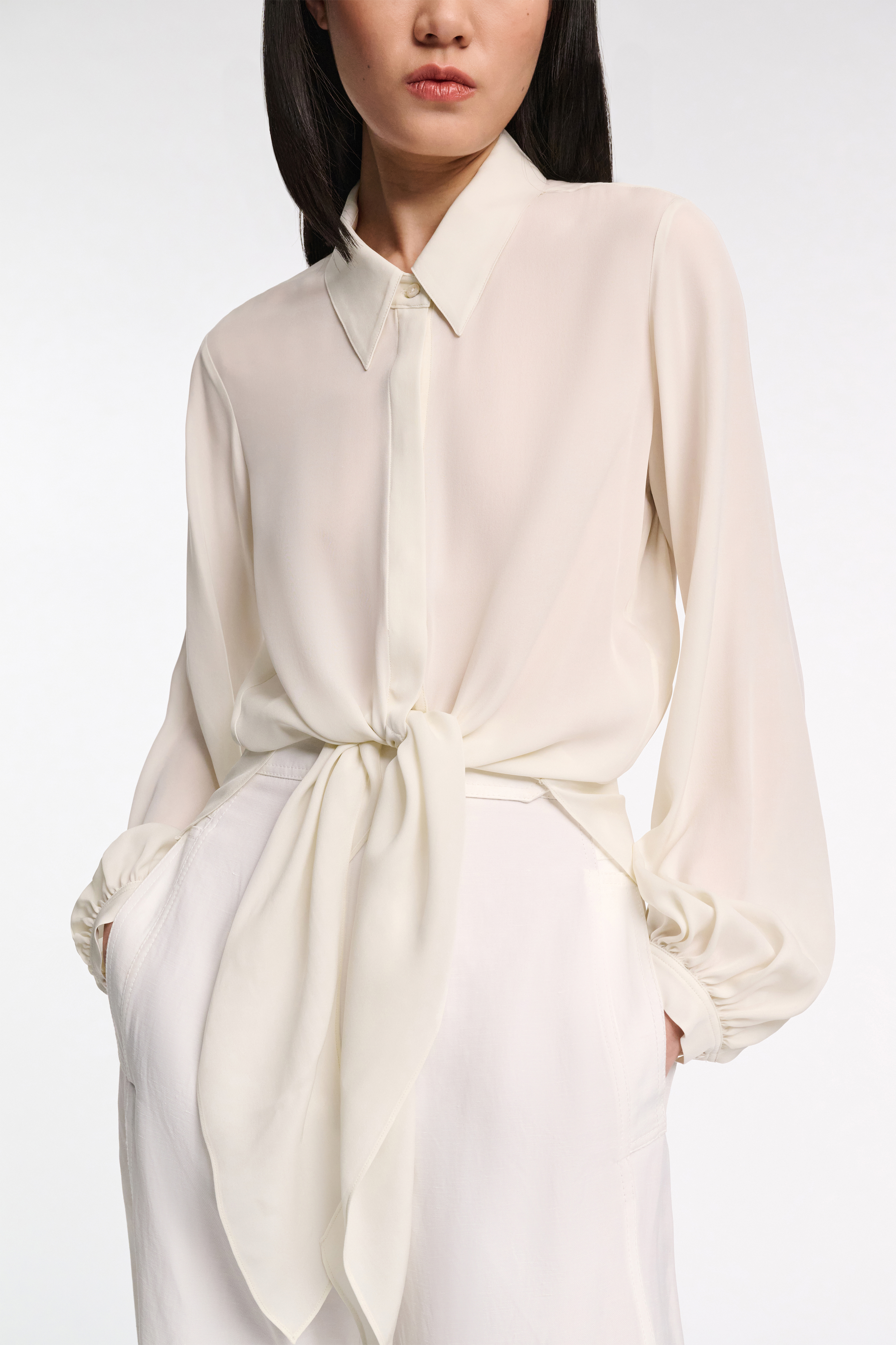 muguet frill sailor collar blouson ホワイト KUFEIUP Women's JK Uniform Shirt Sailor Collar Loose Blouse