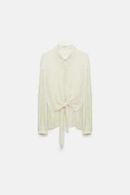 Dorothee Schumacher Silk georgette tie blouse shadow white