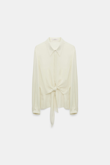 Dorothee Schumacher Silk georgette tie blouse shadow white