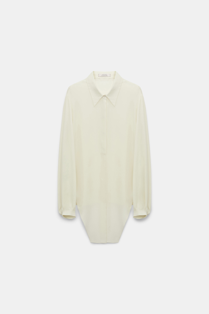 Dorothee Schumacher Silk georgette tie blouse shadow white