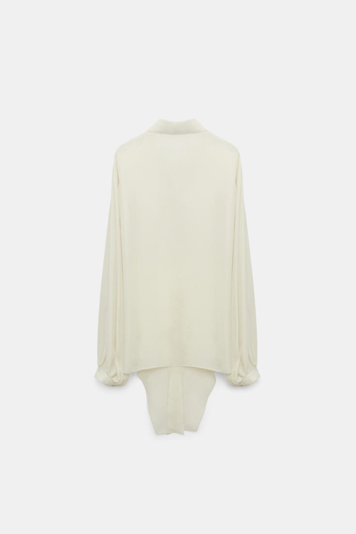 Dorothee Schumacher Silk georgette tie blouse shadow white