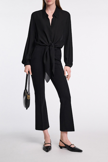 Dorothee Schumacher Silk georgette tie blouse pure black