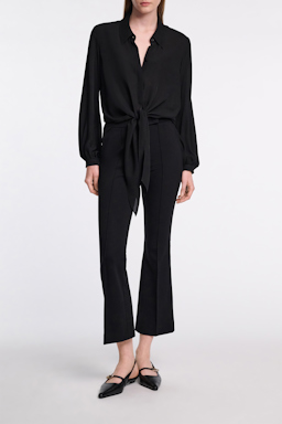 Dorothee Schumacher Silk georgette tie blouse pure black