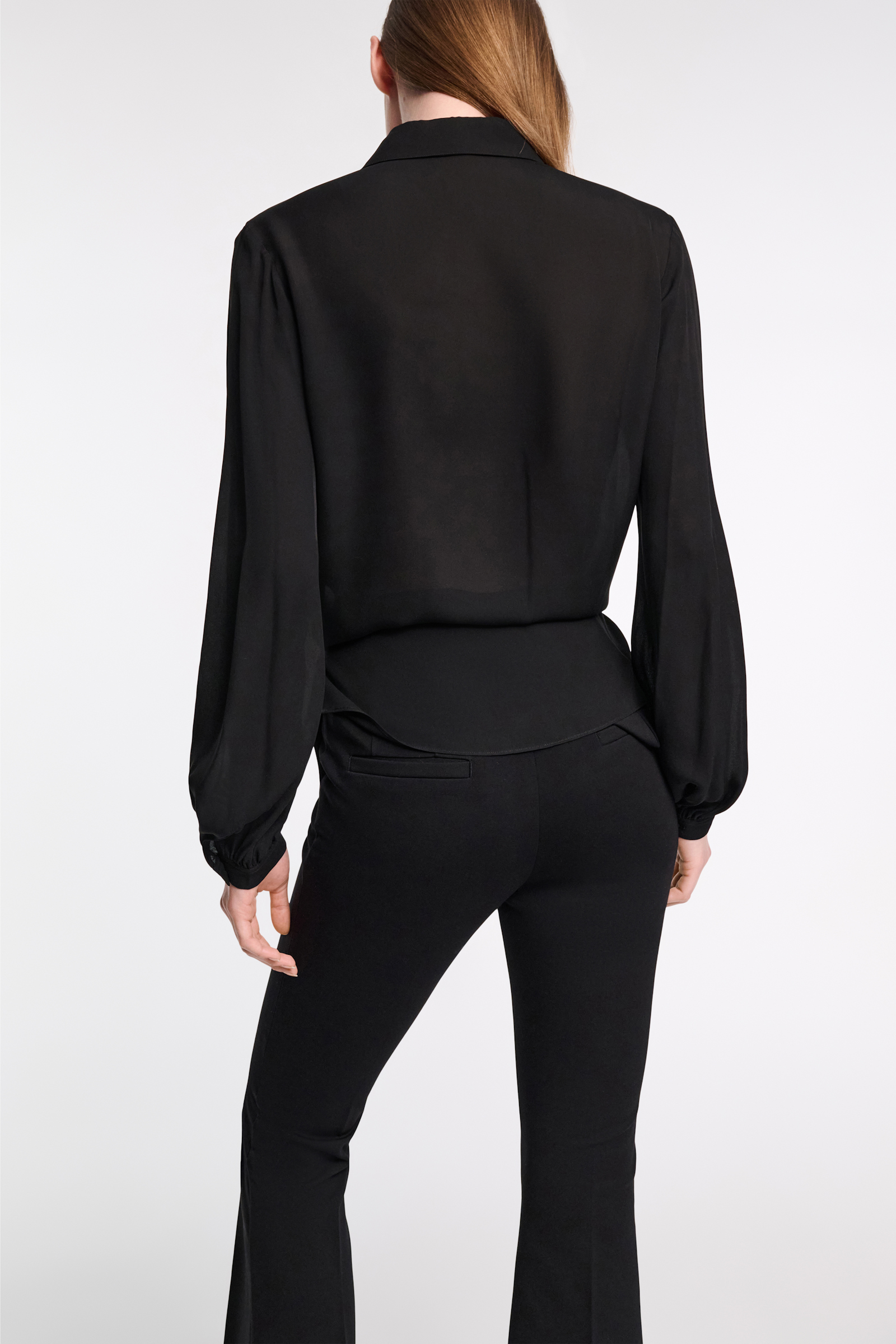 Dorothee Schumacher Bindebluse aus Seiden-Double-Georgette pure black