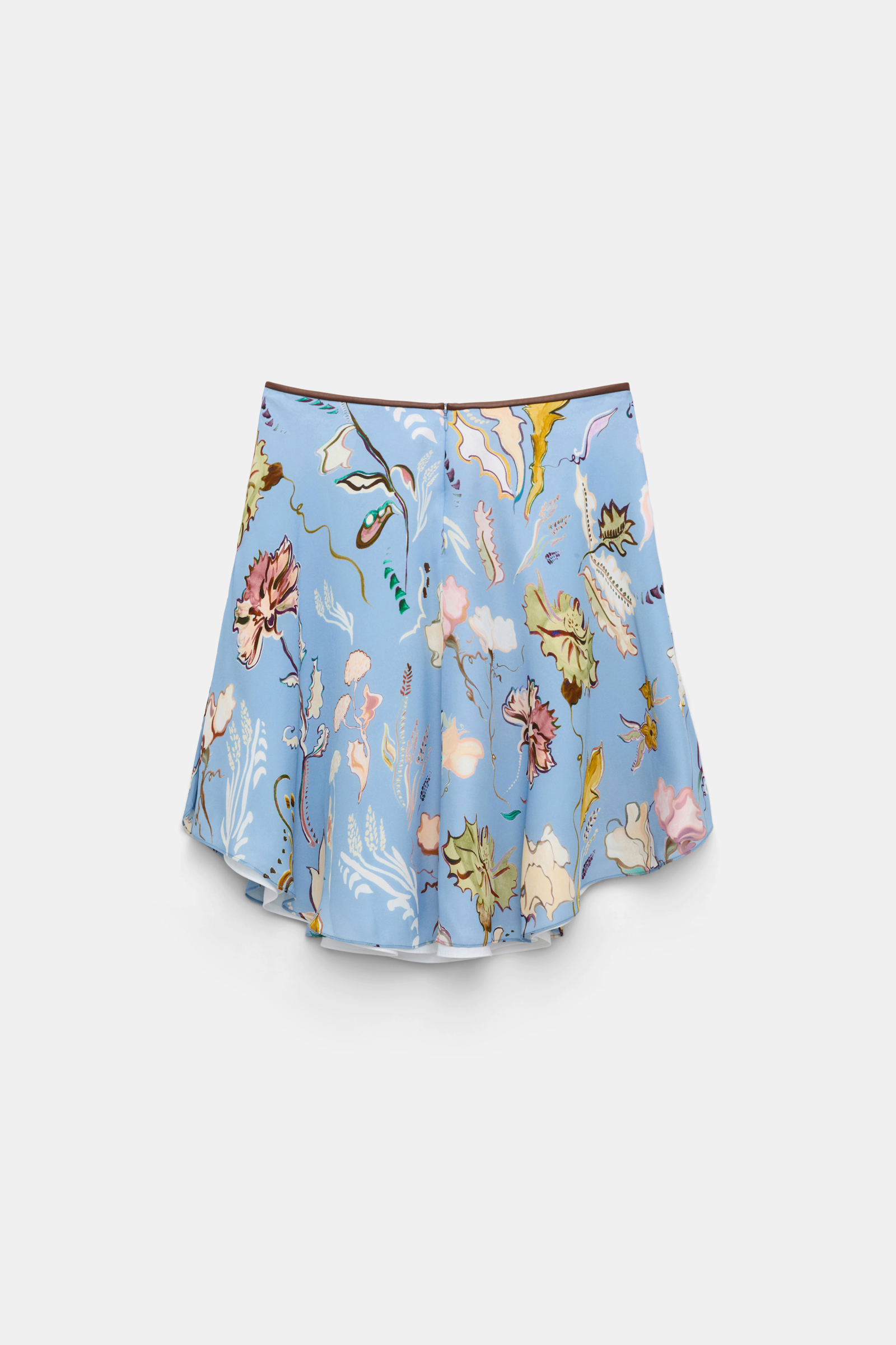 Dorothee Schumacher Printed silk georgette and poplin skirt wicked flower blue