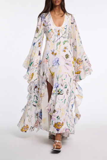 Dorothee Schumacher Printed silk georgette festival maxi dress Wicked Flower Print