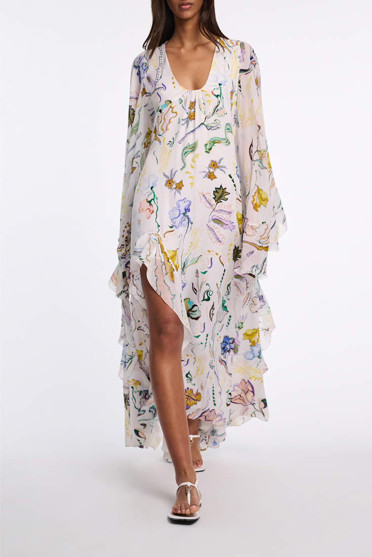 Dorothee Schumacher Maxi-Kleid mit Volants und Signature Print Fairy Flower Print