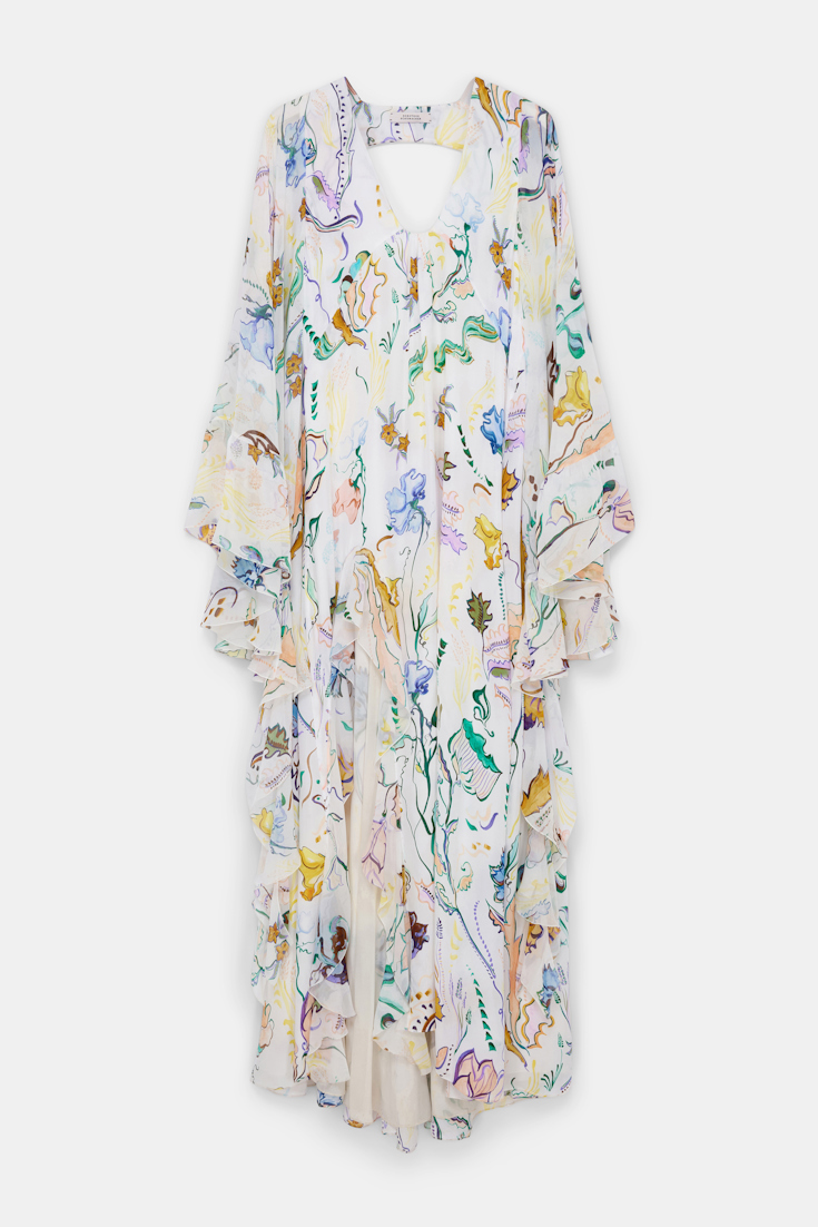 Dorothee Schumacher Maxi-Kleid mit Volants und Signature Print Fairy Flower Print