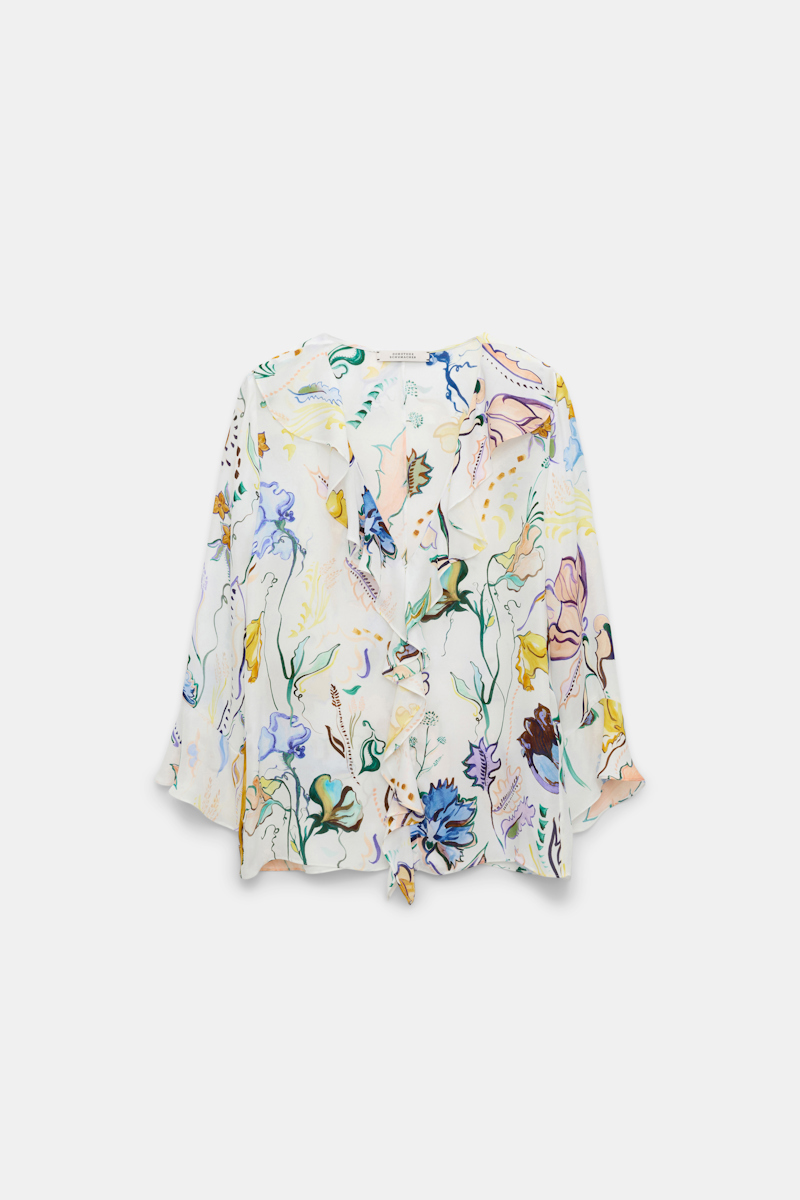 DOROTHEE SCHUMACHER PRINTED SILK GEORGETTE BLOUSE 