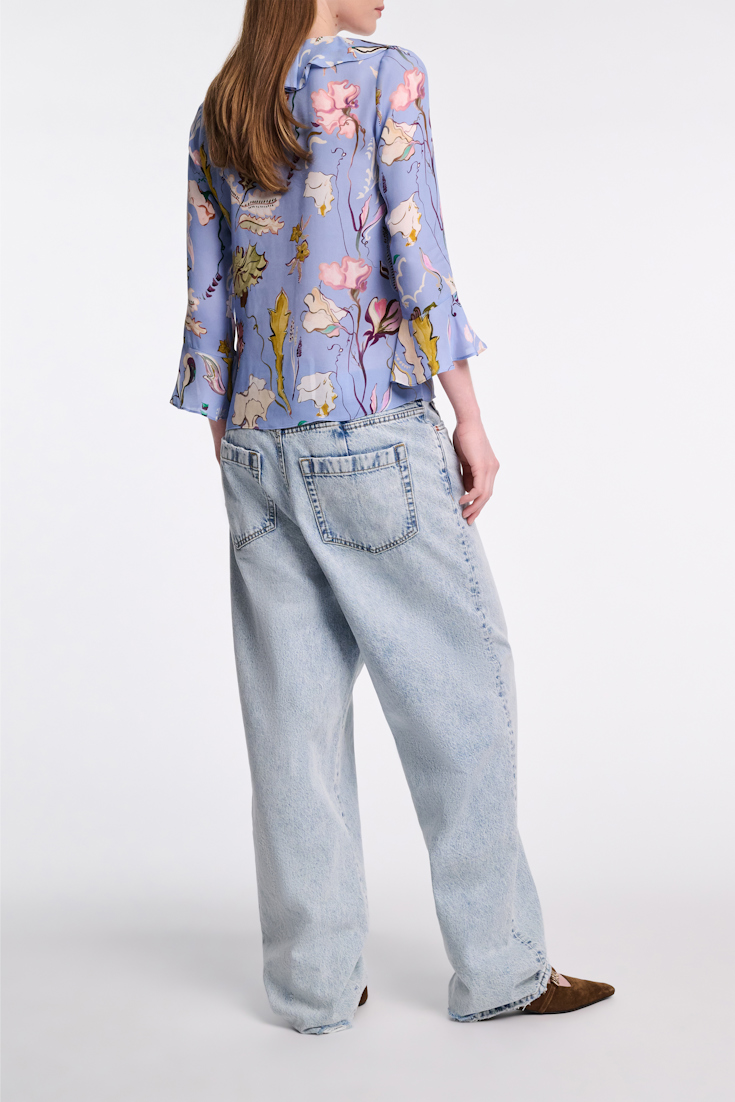 Dorothee Schumacher Printed silk georgette blouse wicked flower blue