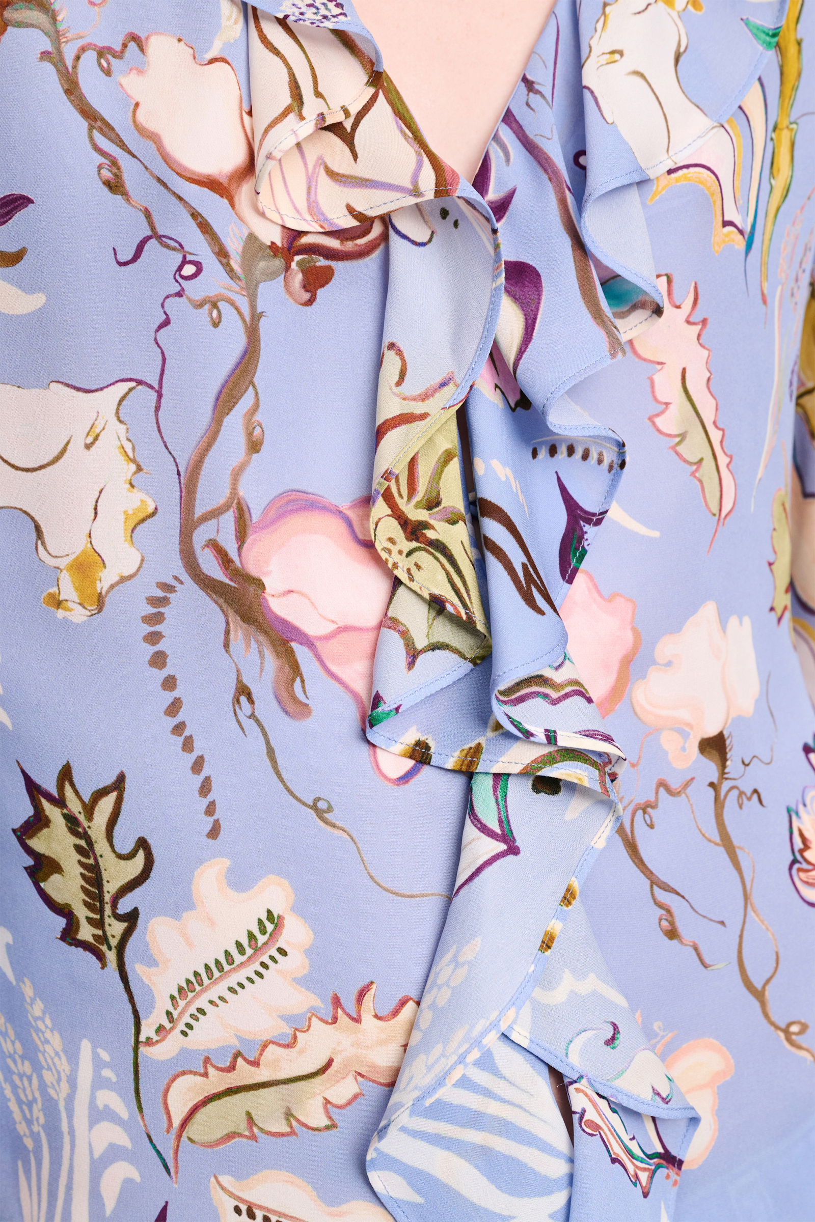 Dorothee Schumacher Printed silk georgette blouse wicked flower blue