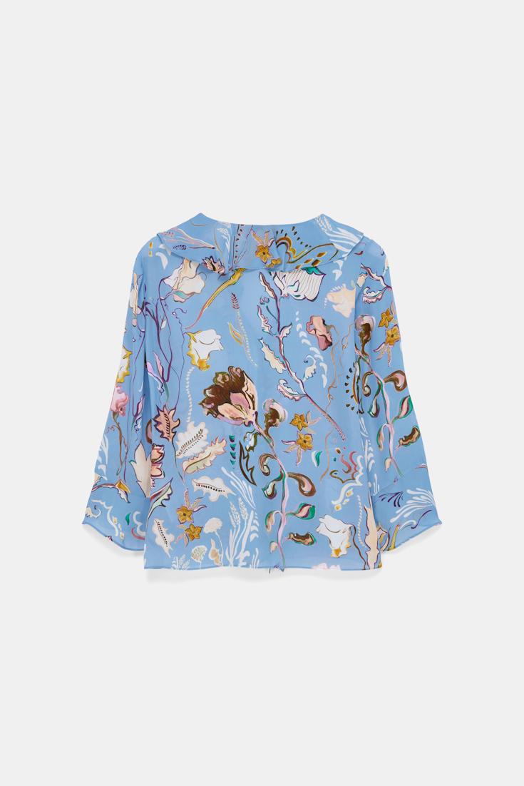 Dorothee Schumacher Printed silk georgette blouse wicked flower blue