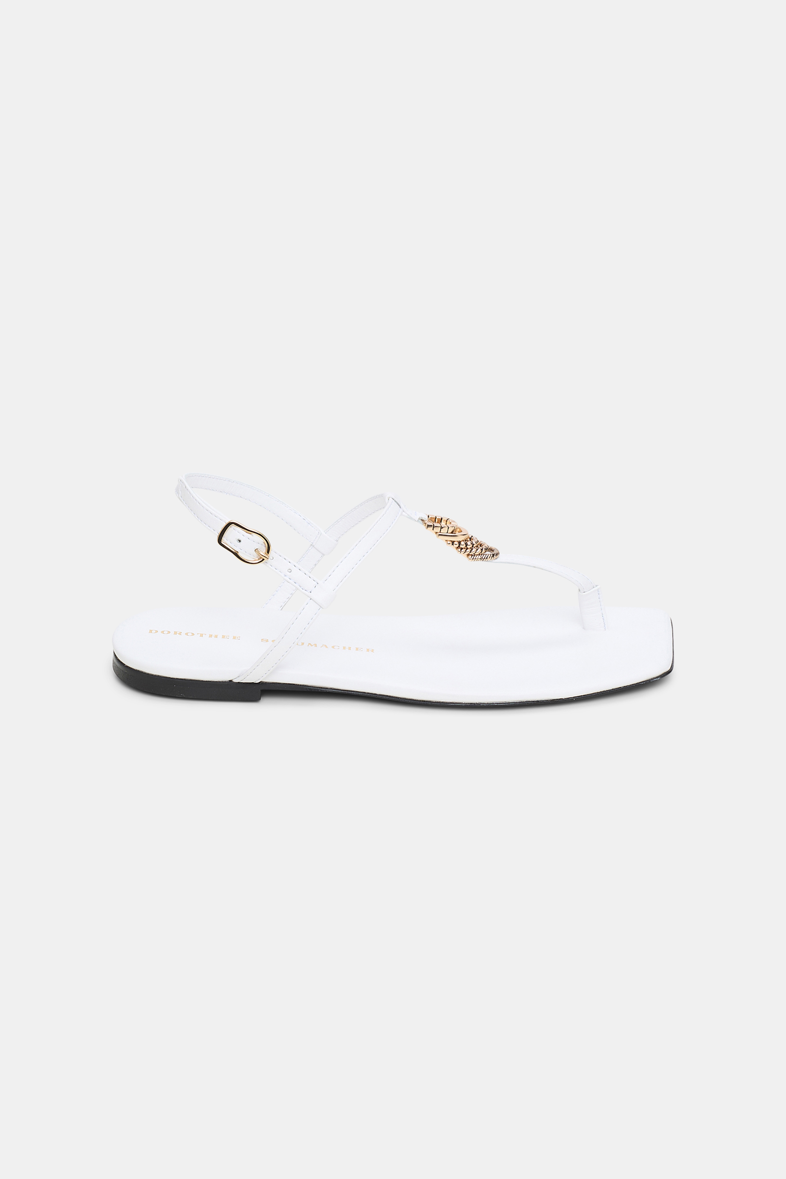Dorothee Schumacher Flache Sandalen mit T-Strap pure white